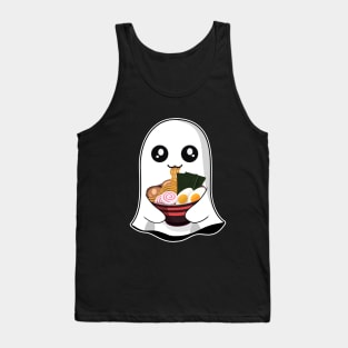 Cute Kawaii Ghost Eating Ramen Halloween Tank Top